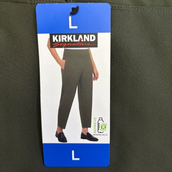 Kirkland Signature Ladies' Pull-On Ankle Pants, Side Zip Pockets Green Large NWT - Picture 3 of 15